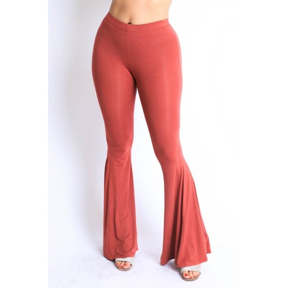 Women's Buttery Soft High Waisted Wide Leg Flared Bell Bottom Pants Yoga Dance - Picture 2 of 10
